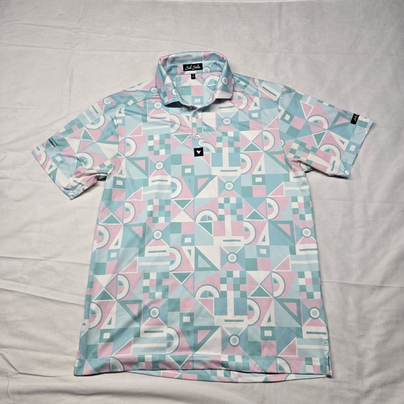 Bad Birdie Knockdown Golf Polo Shirt Men Size Small Logo On Sleeve - Picture 1 of 9